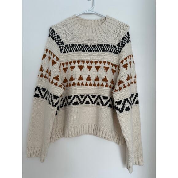 Universal Thread Women’s Large Geometric Fair Isle Fall Winter Chunky Sweater - Picture 1 of 9